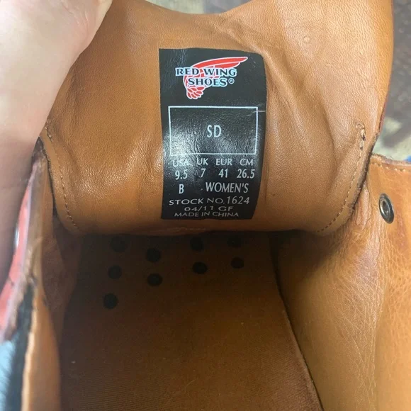Red Wing Womens 9.5 B Oxford Brown Leather Work Shoes Lace Up Casual Round 1624 - Picture 7 of 10